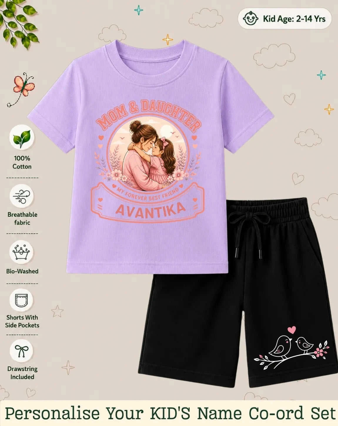Family Bond Custom Kid Co-ord Set Swiftsoul