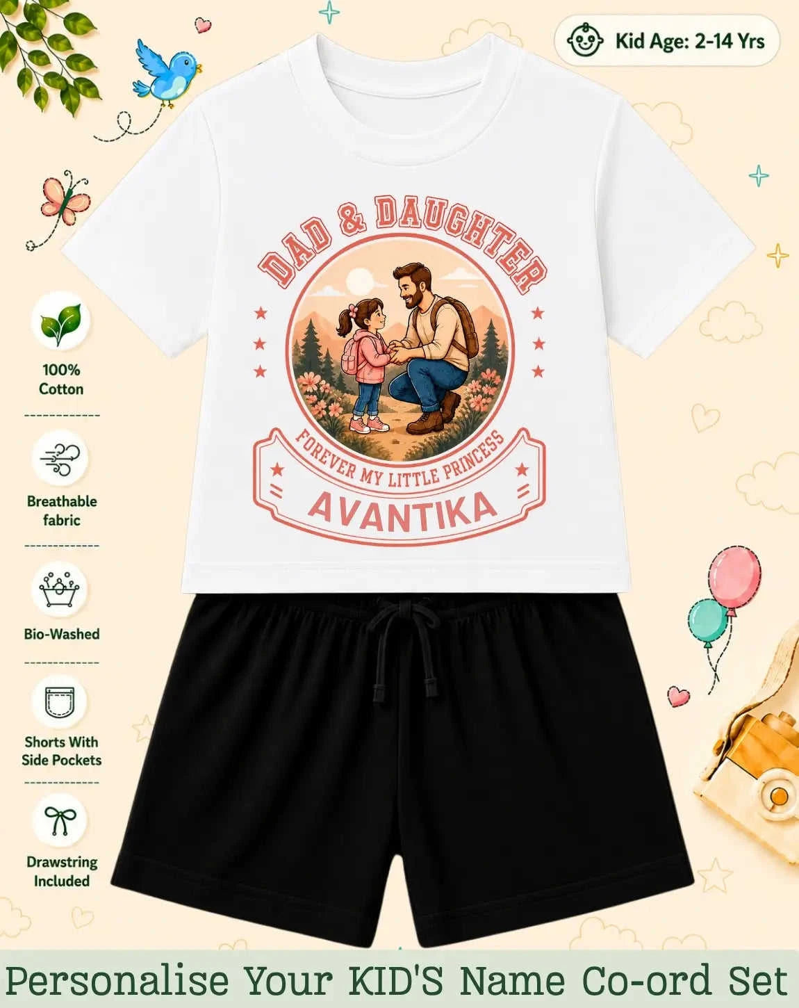 Family Bond Custom Kid Co-ord Set Swiftsoul