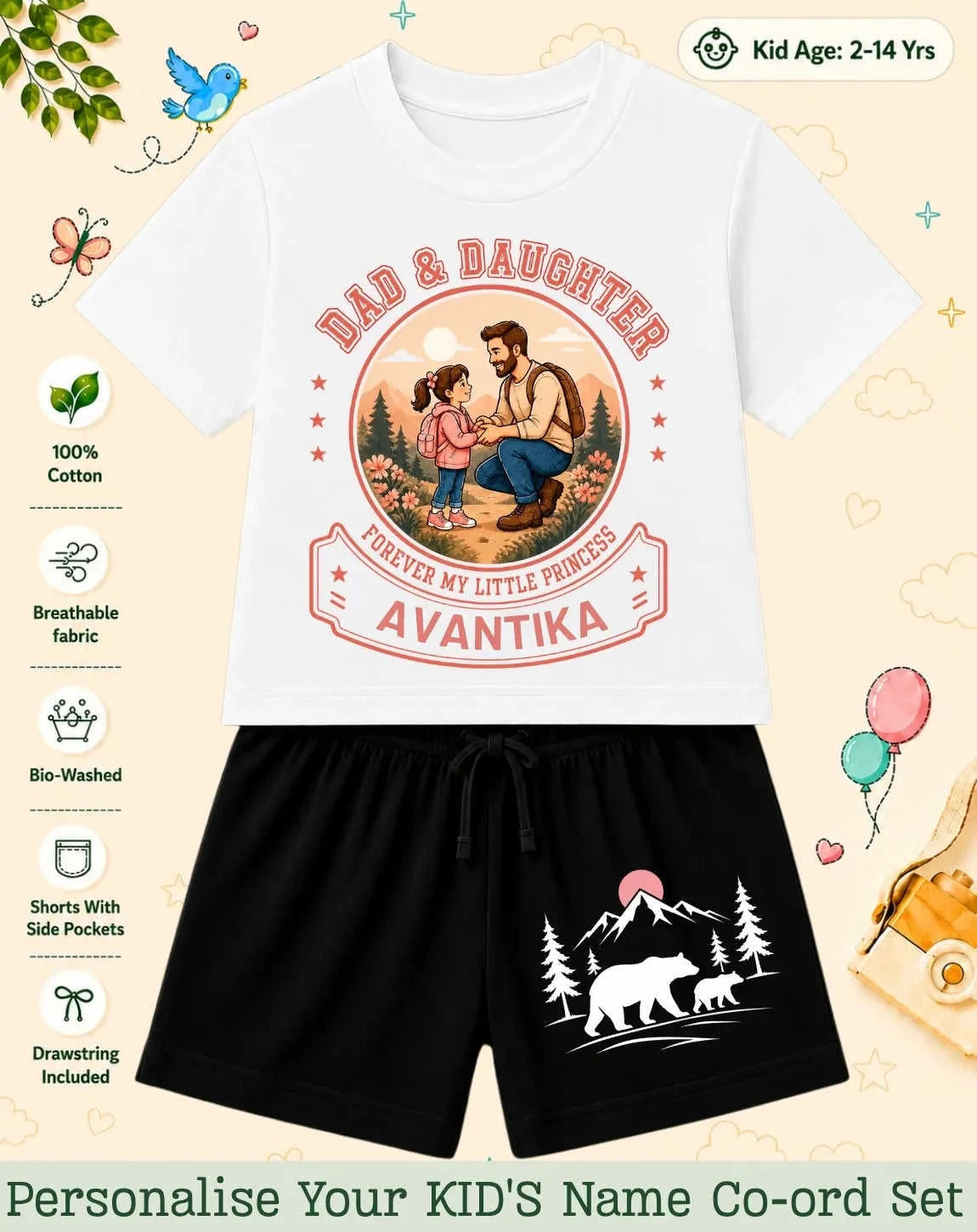 Family Bond Custom Kid Co-ord Set Swiftsoul