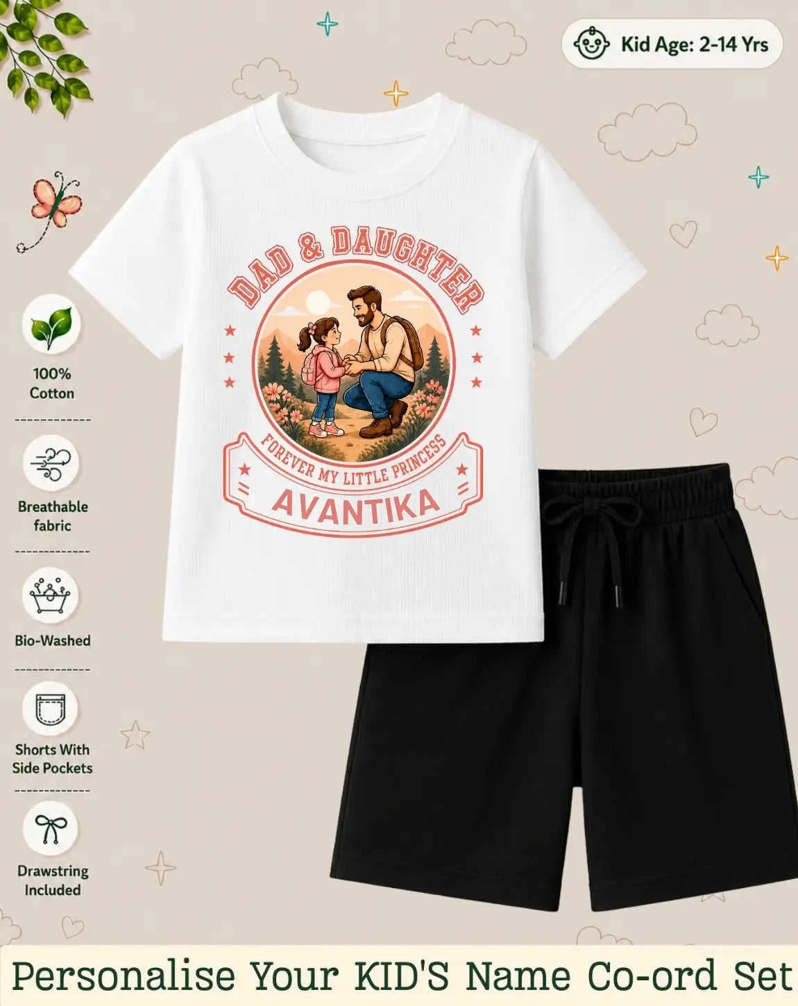 Family Bond Custom Kid Co-ord Set Swiftsoul