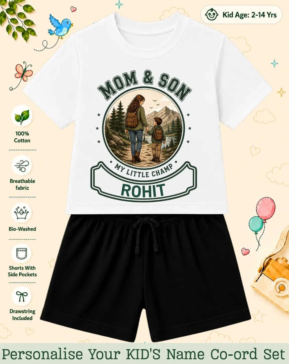 Family Bond Custom Kid Co-ord Set Swiftsoul