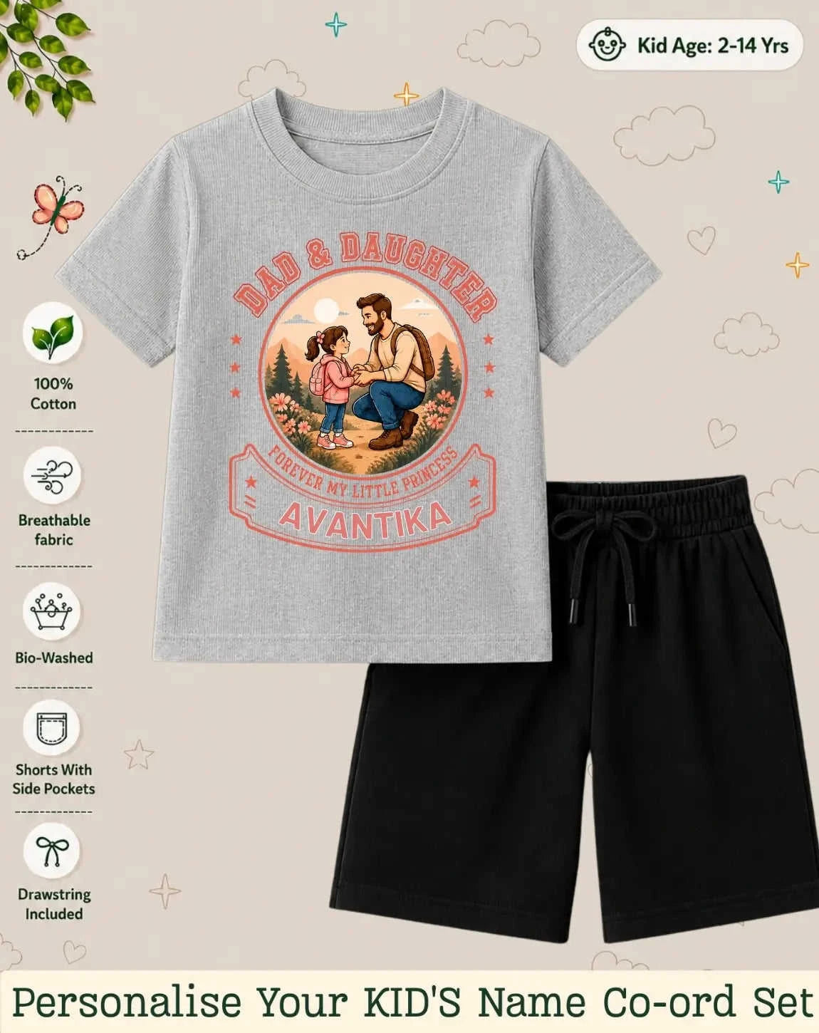 Family Bond Custom Kid Co-ord Set Swiftsoul