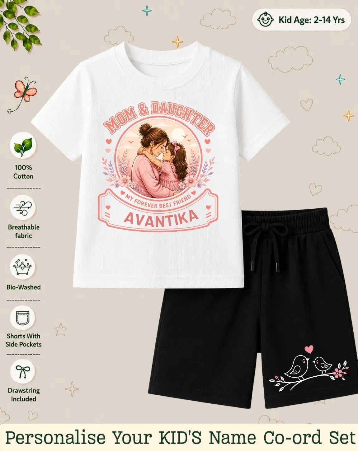 Family Bond Custom Kid Co-ord Set Swiftsoul