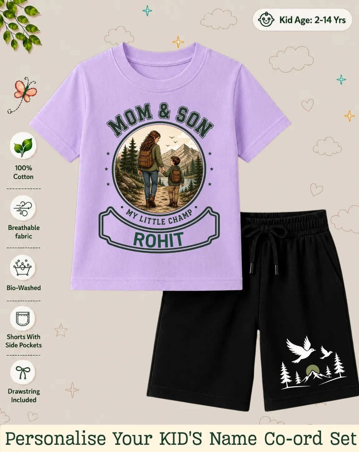 Family Bond Custom Kid Co-ord Set Swiftsoul