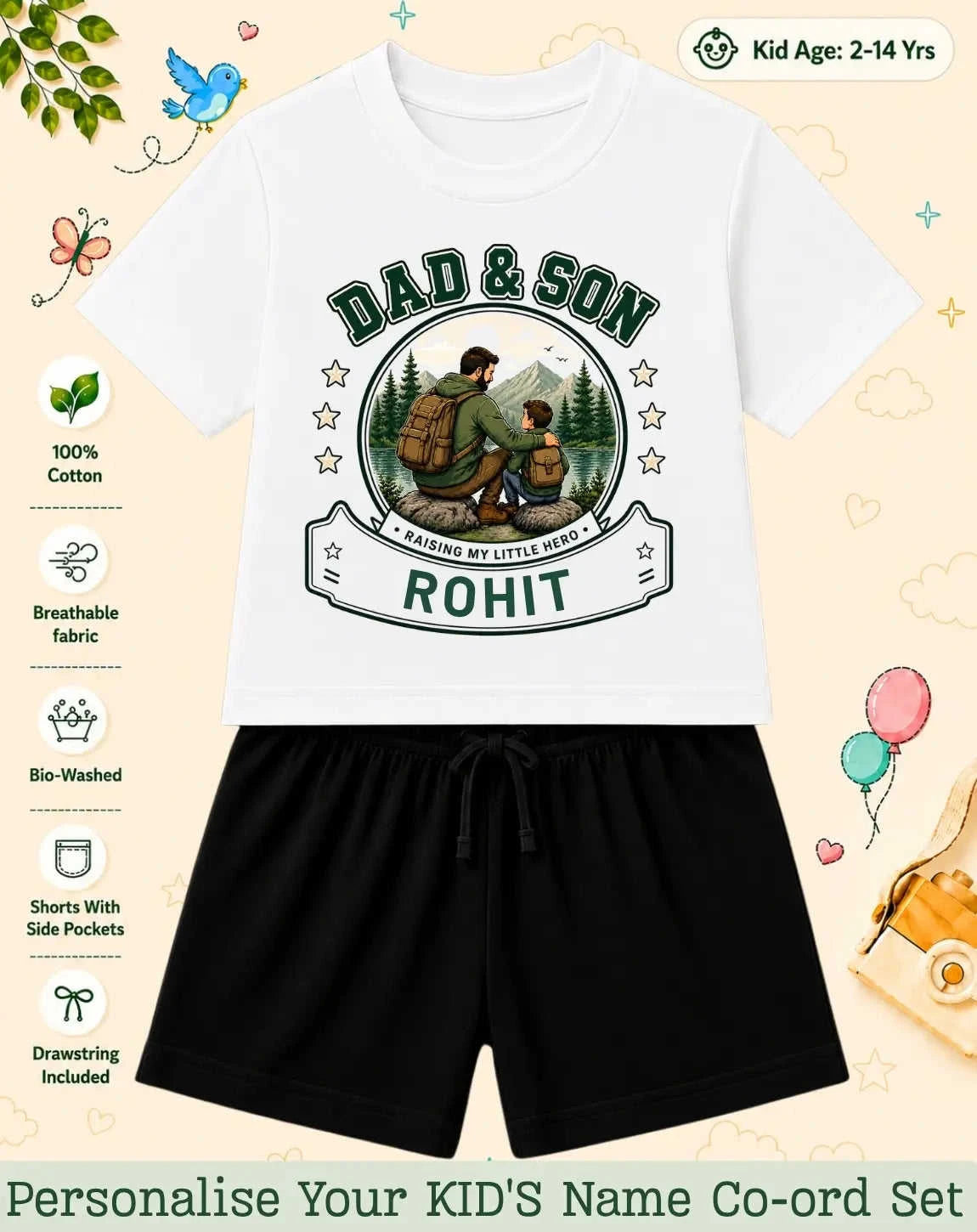 Family Bond Custom Kid Co-ord Set Swiftsoul