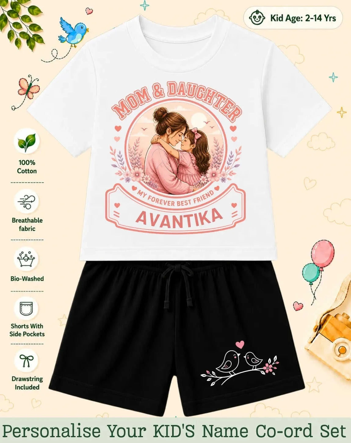 Family Bond Custom Kid Co-ord Set Swiftsoul
