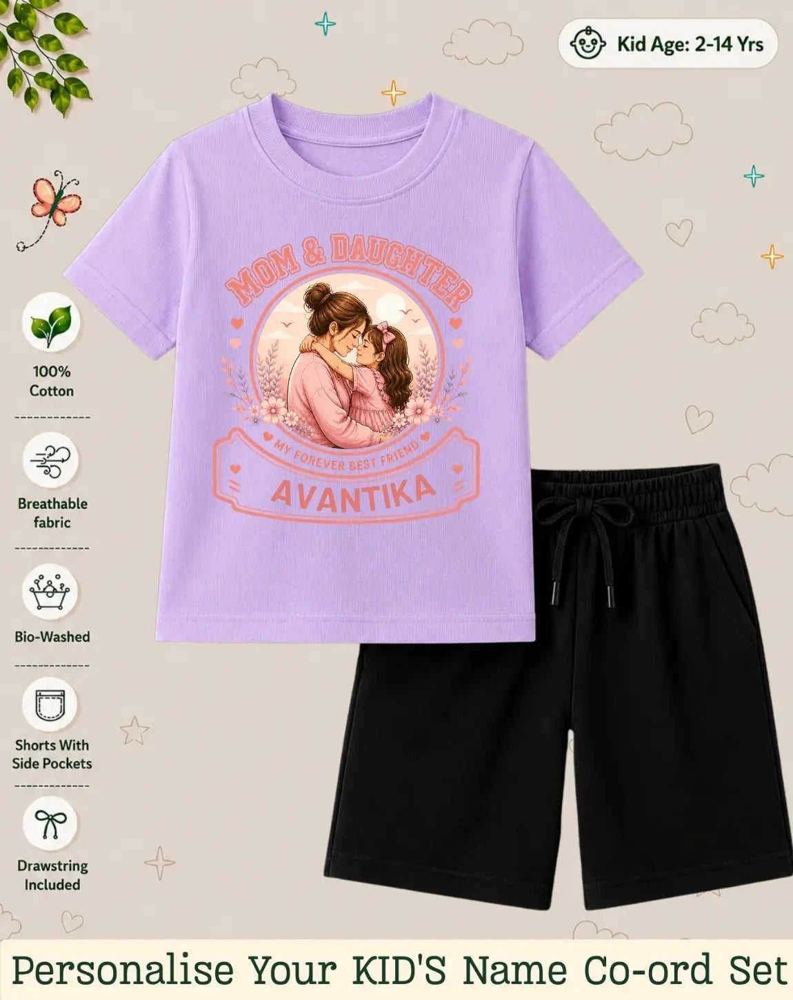Family Bond Custom Kid Co-ord Set Swiftsoul
