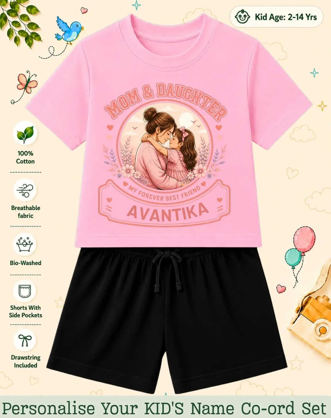 Family Bond Custom Kid Co-ord Set Swiftsoul