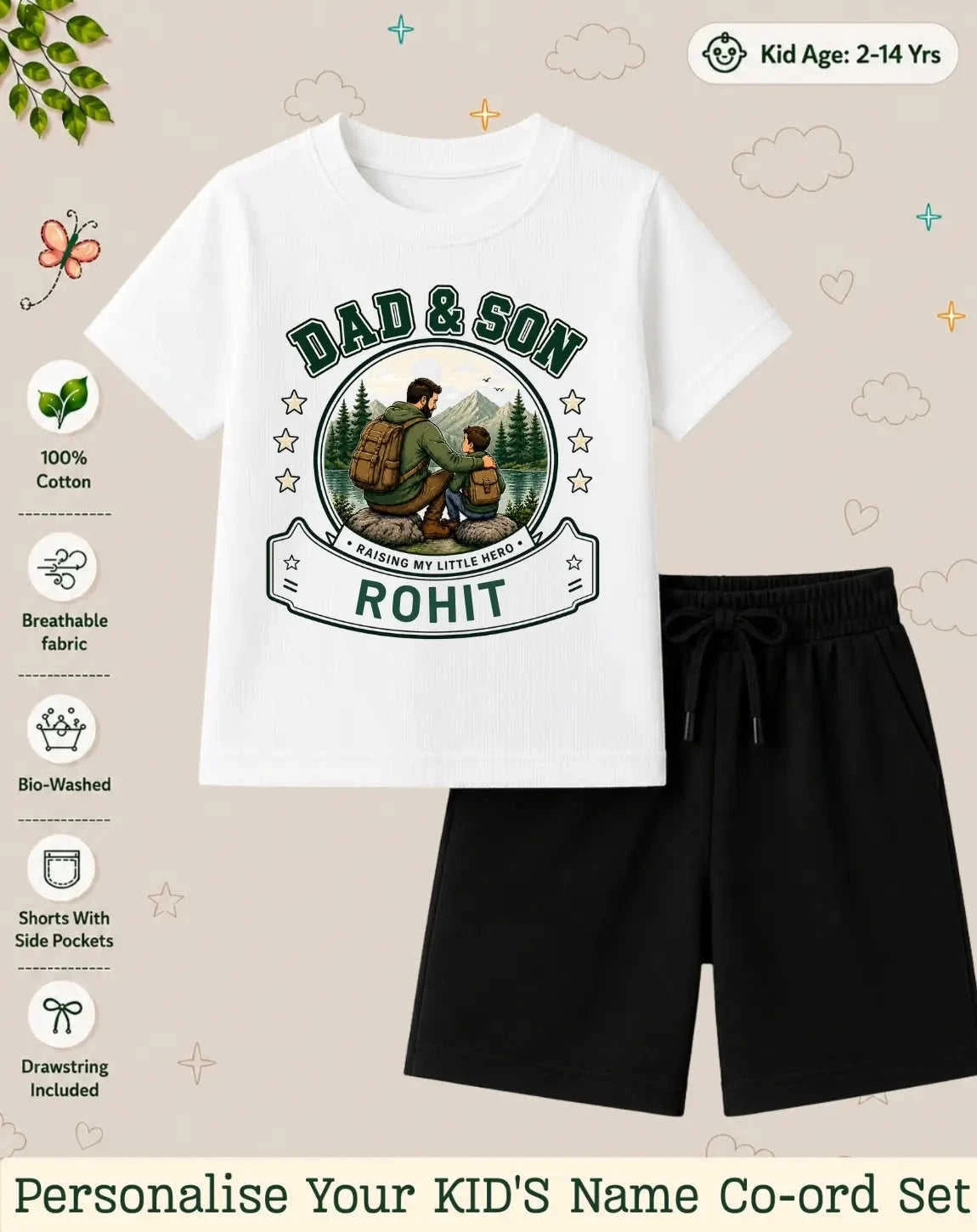 Family Bond Custom Kid Co-ord Set Swiftsoul
