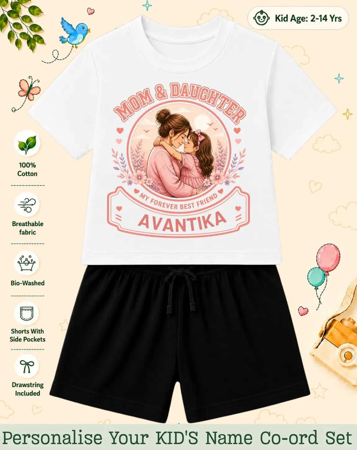 Family Bond Custom Kid Co-ord Set Swiftsoul