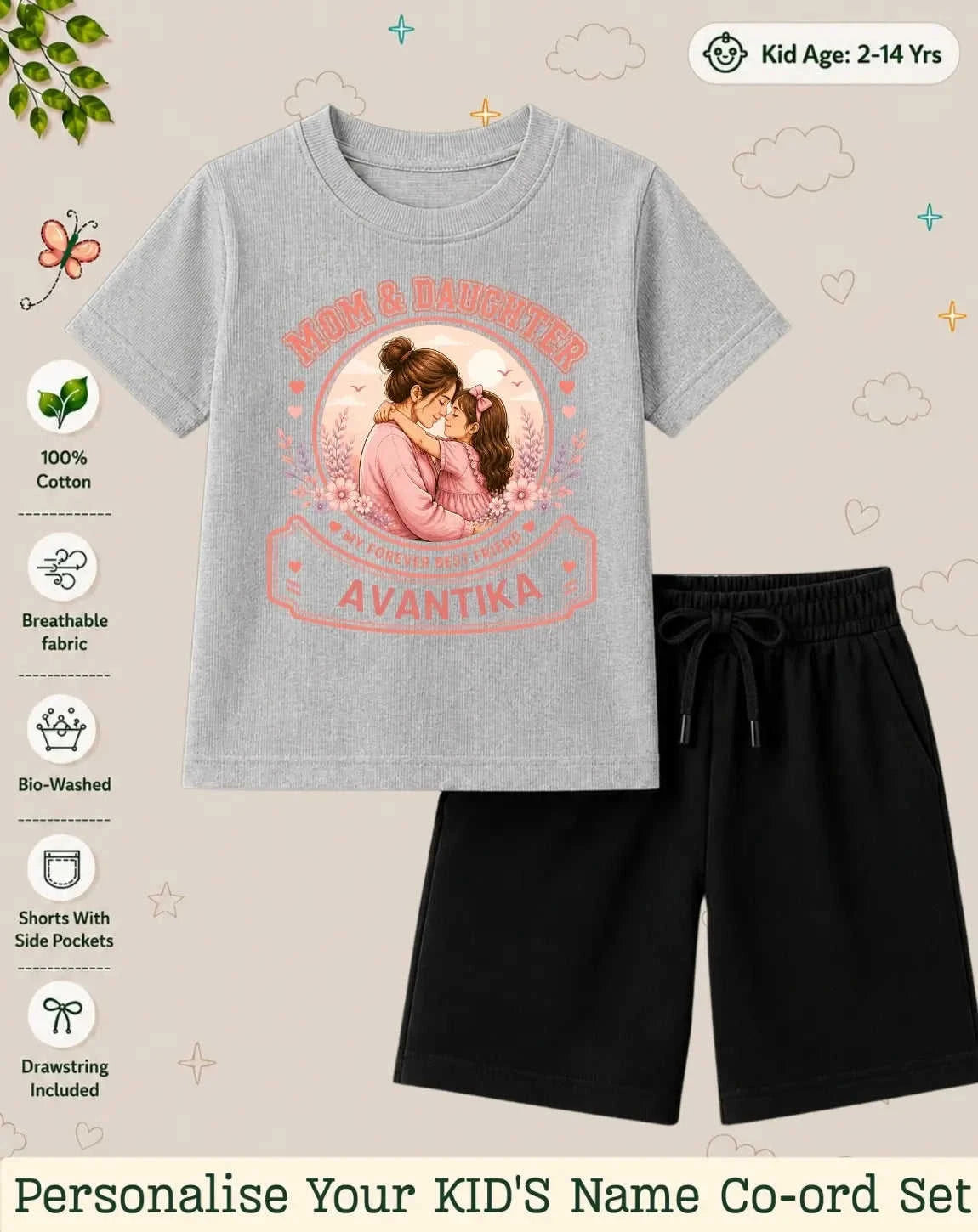 Family Bond Custom Kid Co-ord Set Swiftsoul
