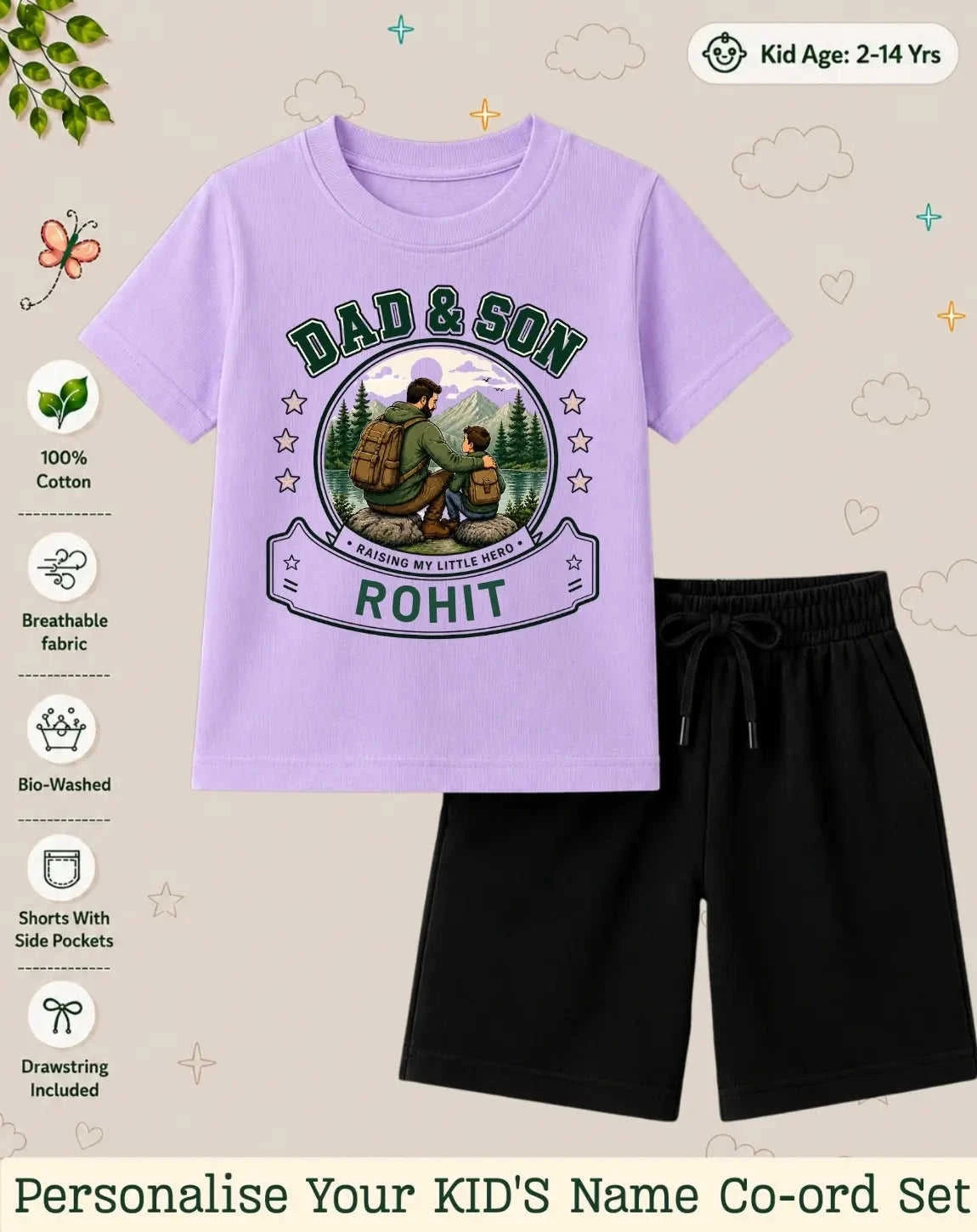 Family Bond Custom Kid Co-ord Set Swiftsoul