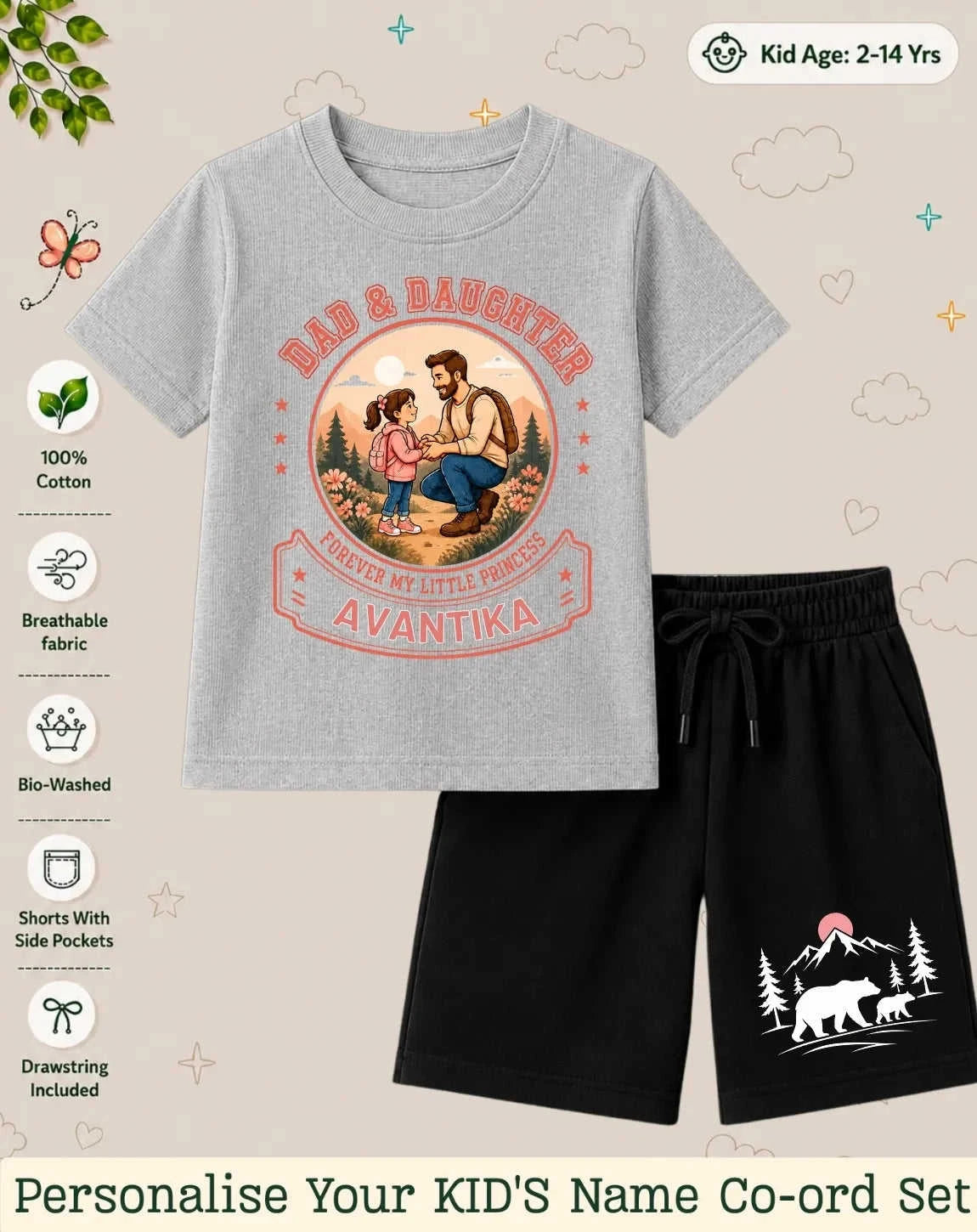 Family Bond Custom Kid Co-ord Set Swiftsoul