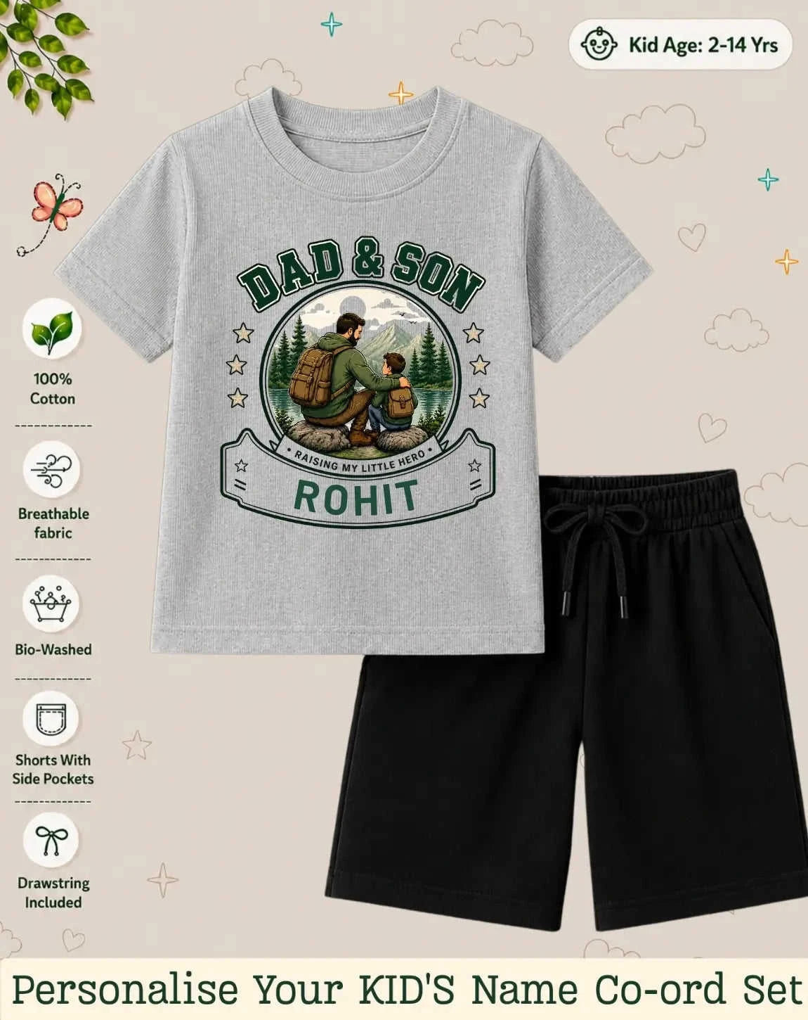 Family Bond Custom Kid Co-ord Set Swiftsoul