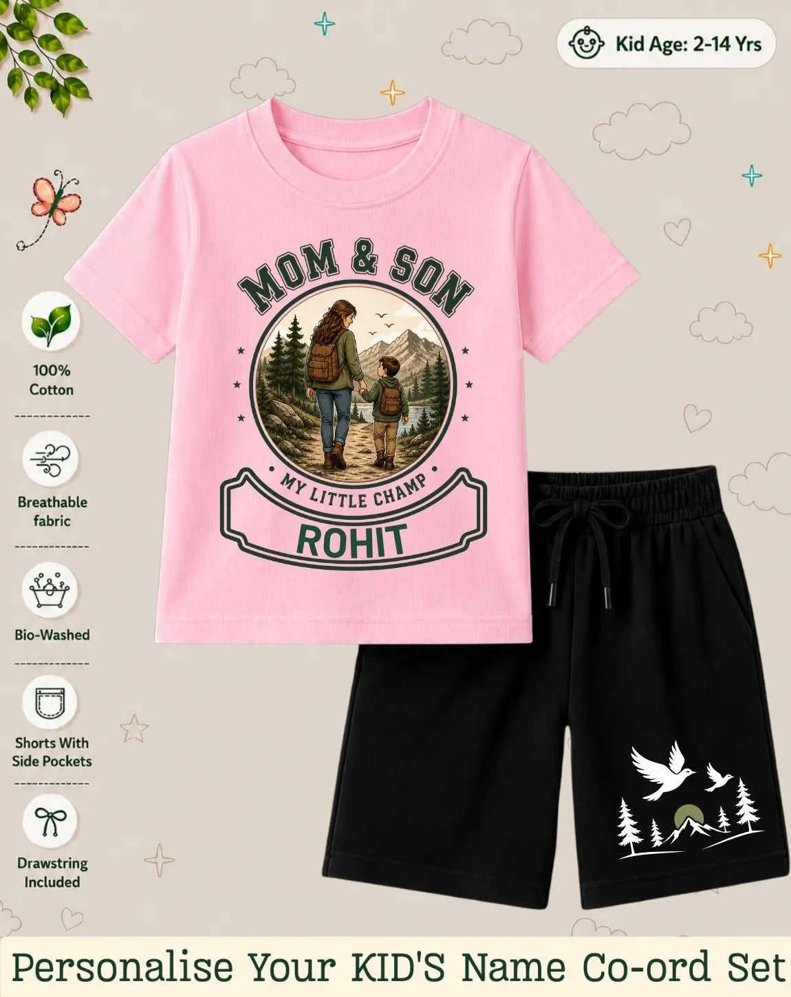 Family Bond Custom Kid Co-ord Set Swiftsoul