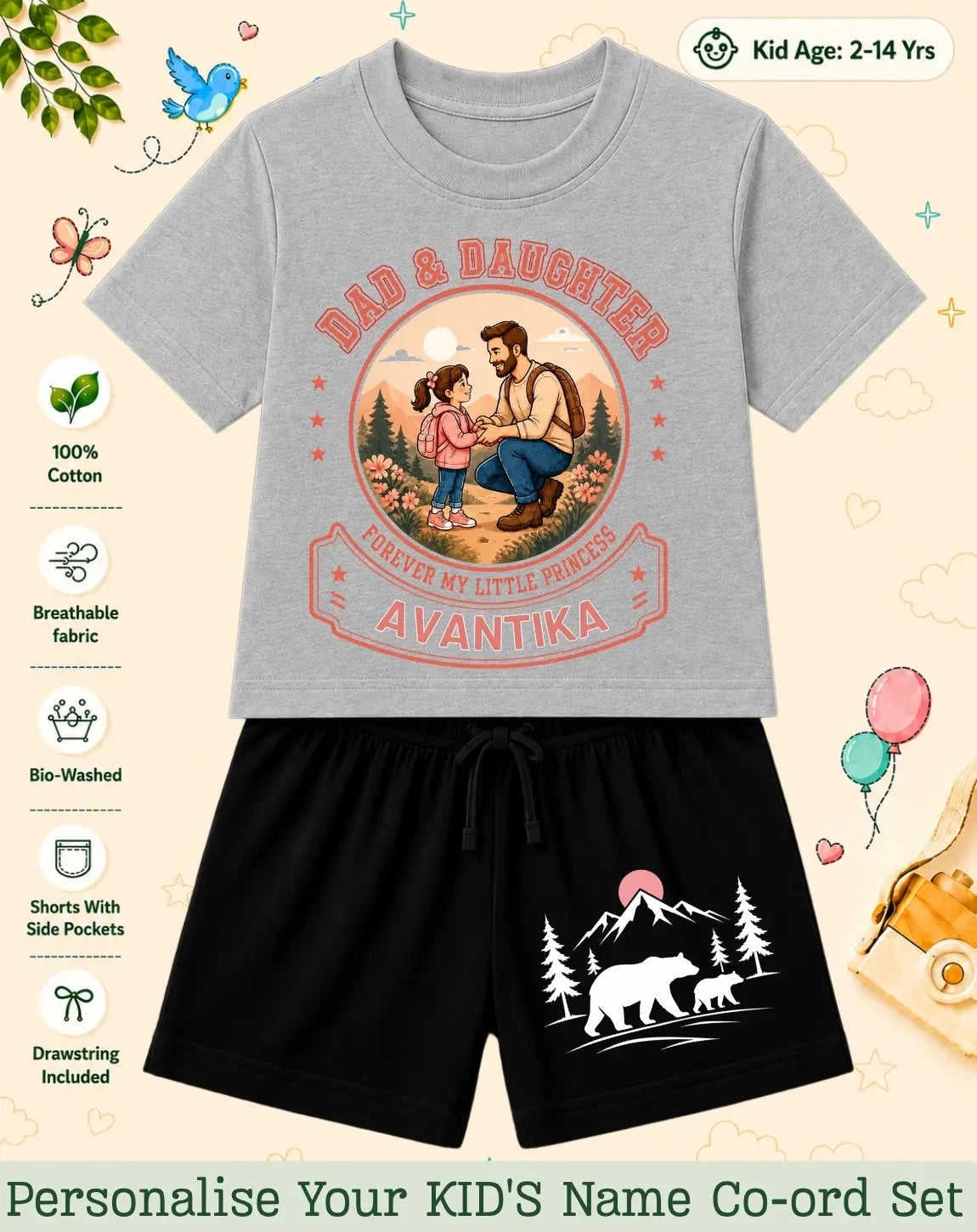Family Bond Custom Kid Co-ord Set Swiftsoul