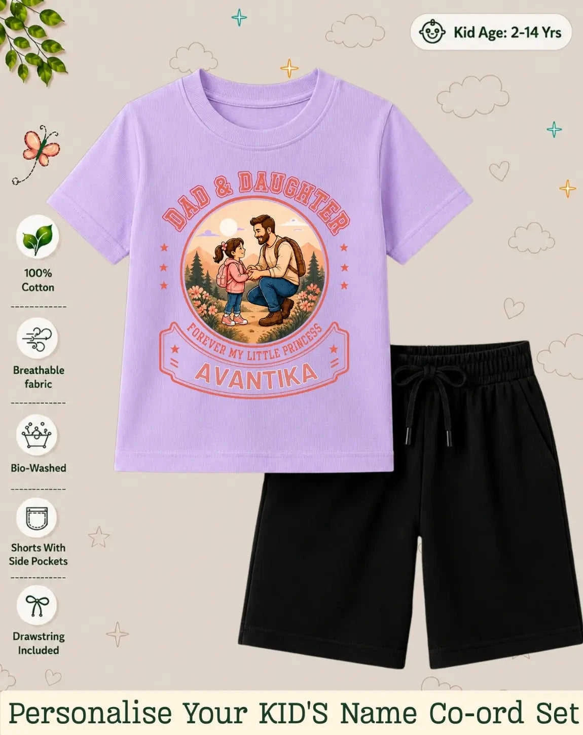 Family Bond Custom Kid Co-ord Set Swiftsoul