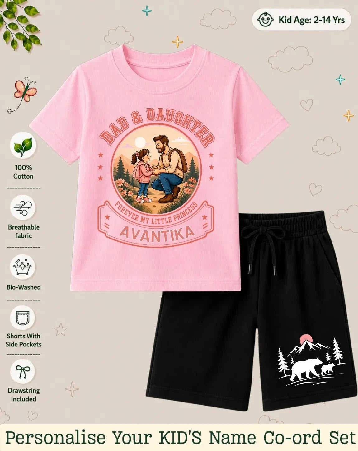 Family Bond Custom Kid Co-ord Set Swiftsoul