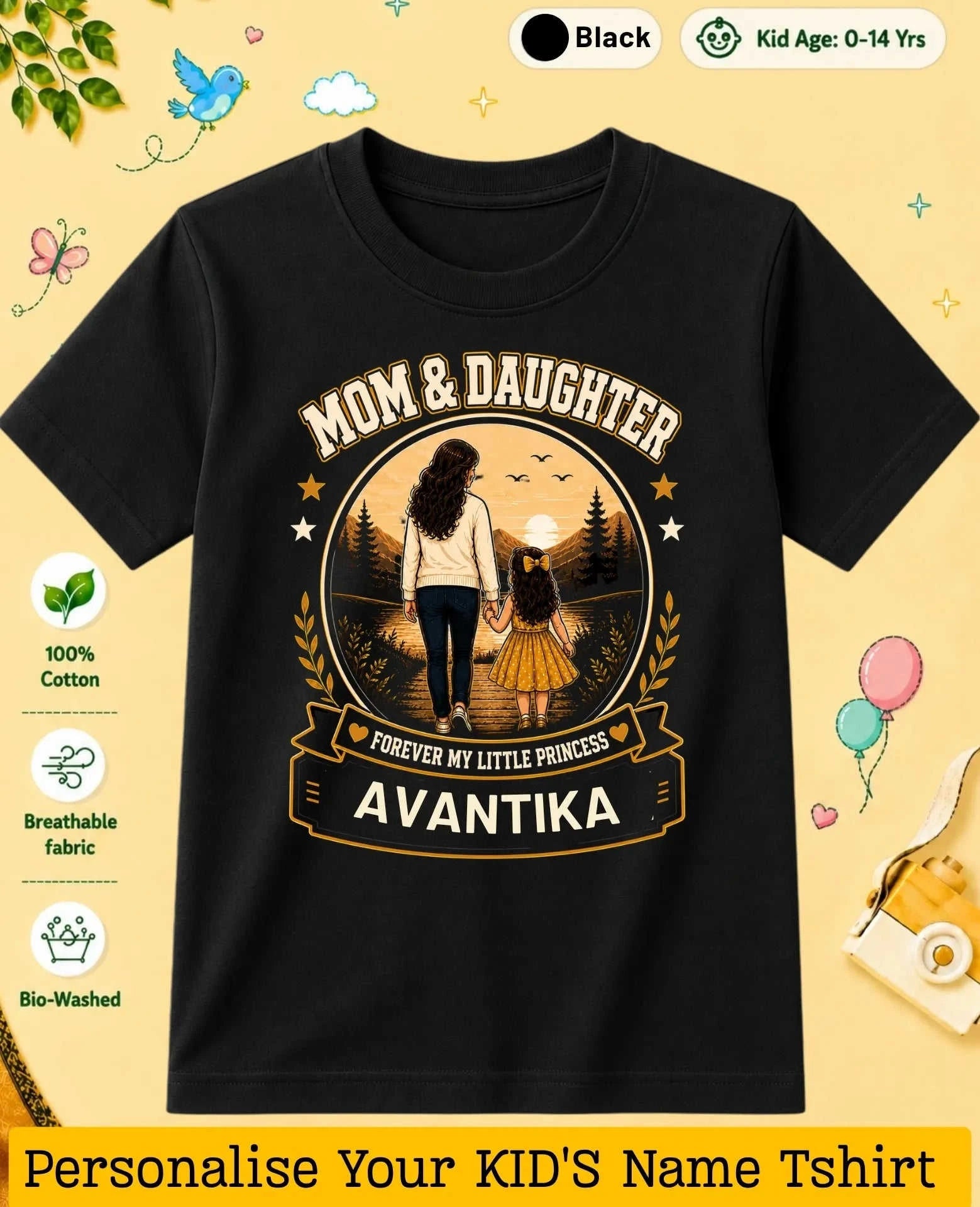 Family Bond Custom Kid's Cotton Tshirt Swiftsoul