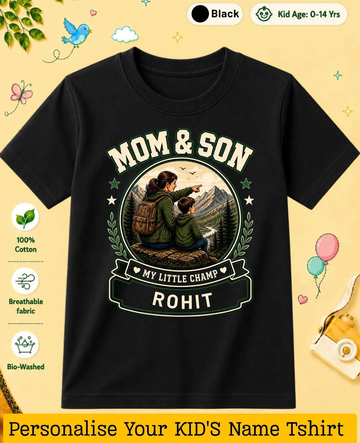 Family Bond Custom Kid's Cotton Tshirt Swiftsoul