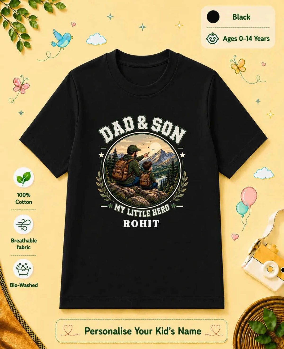 Family Bond Custom Kid's Cotton Tshirt Swiftsoul