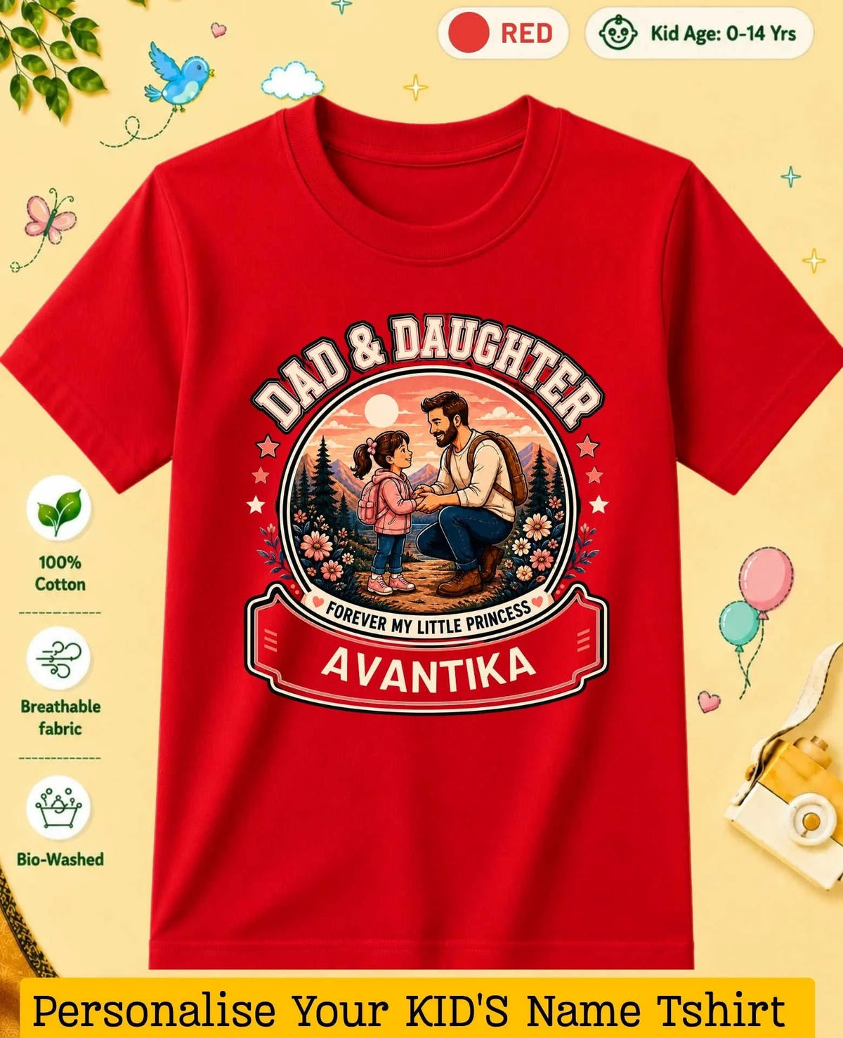 Family Bond Custom Kid's Cotton Tshirt Swiftsoul