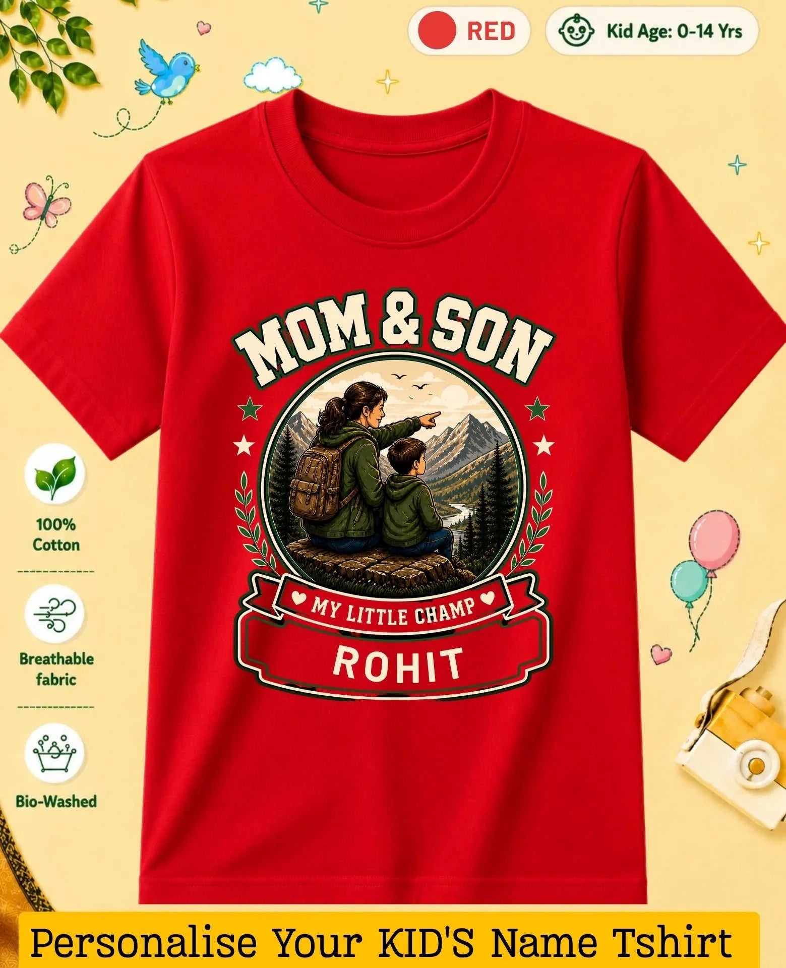 Family Bond Custom Kid's Cotton Tshirt Swiftsoul
