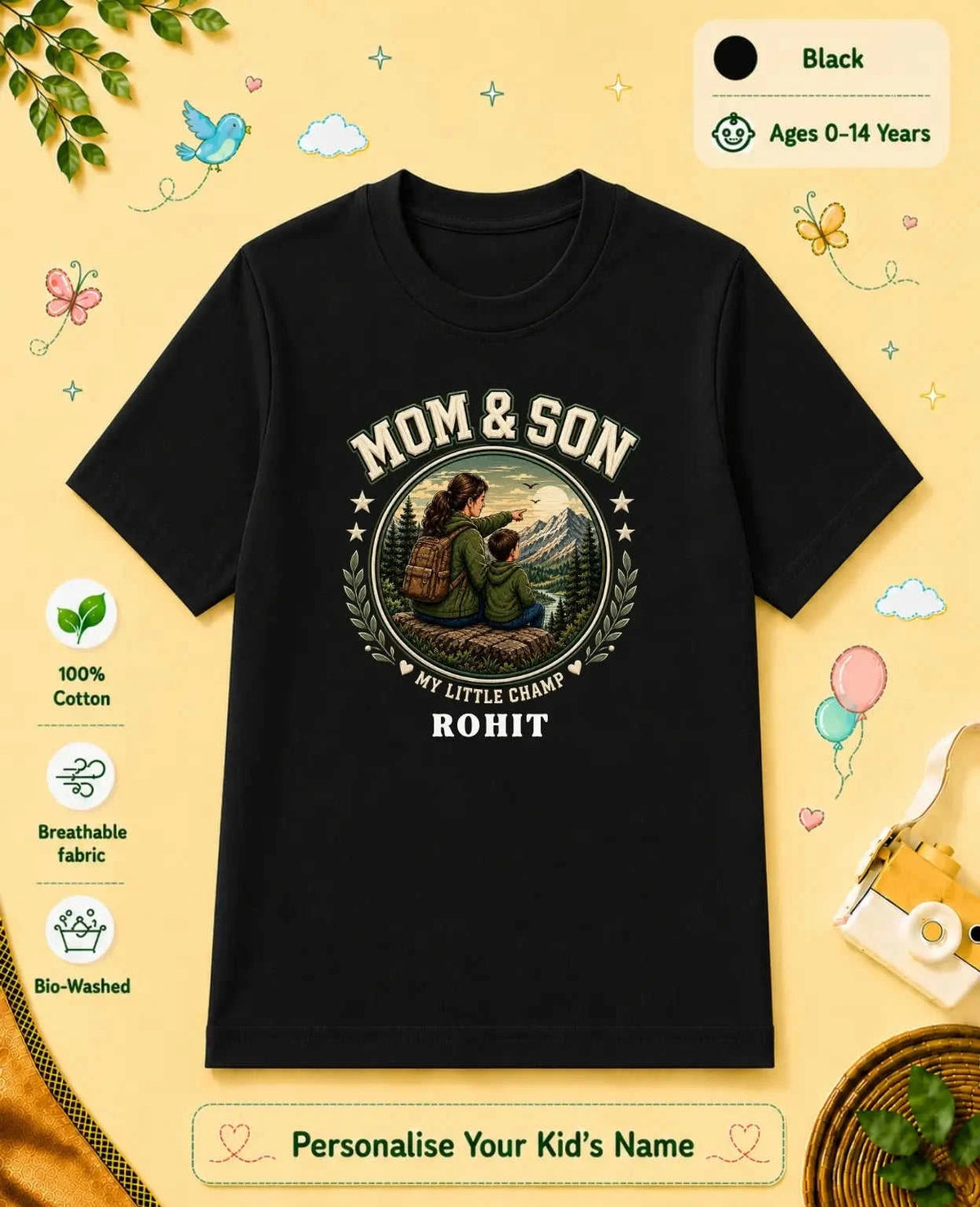 Family Bond Custom Kid's Cotton Tshirt Swiftsoul