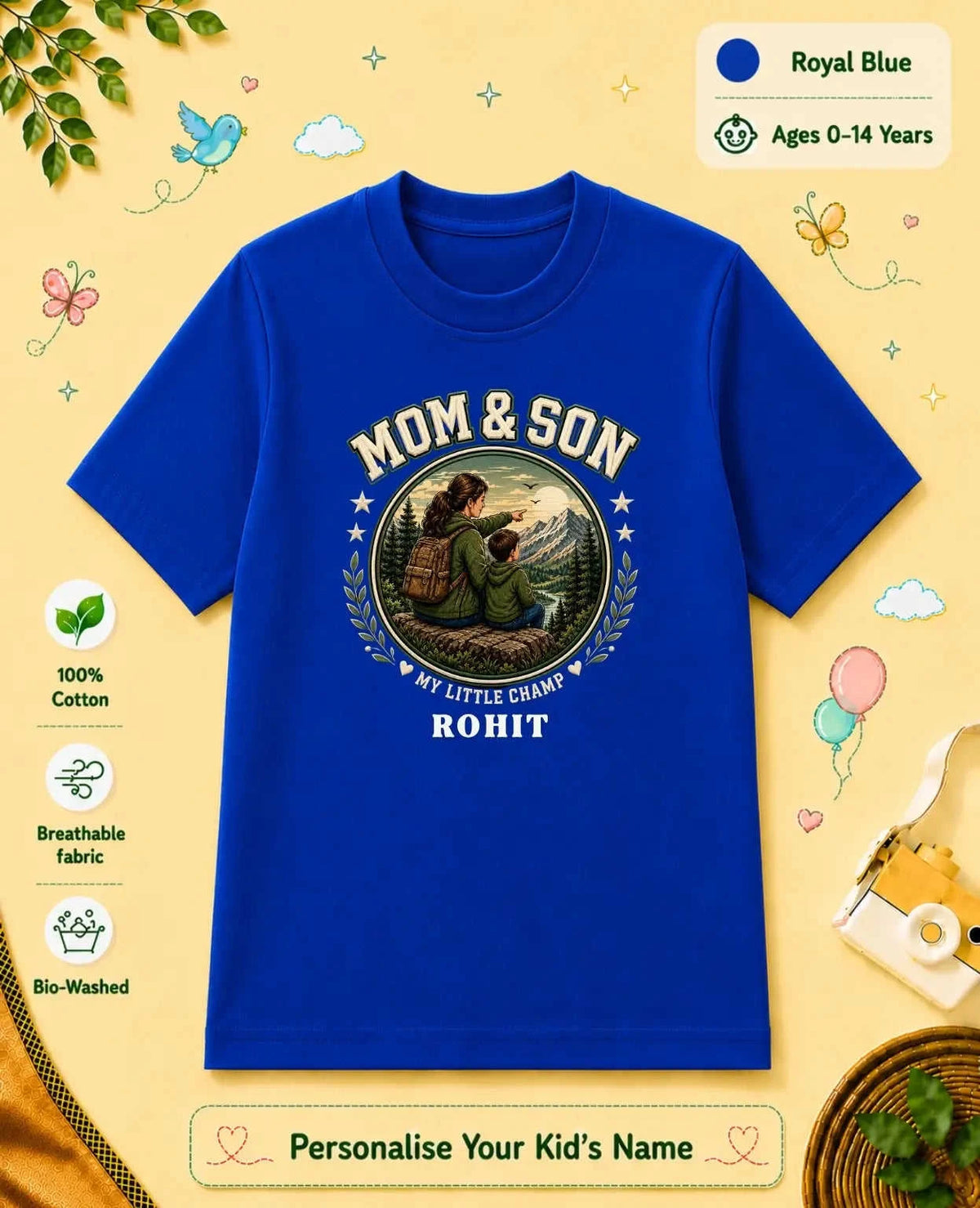 Family Bond Custom Kid's Cotton Tshirt Swiftsoul