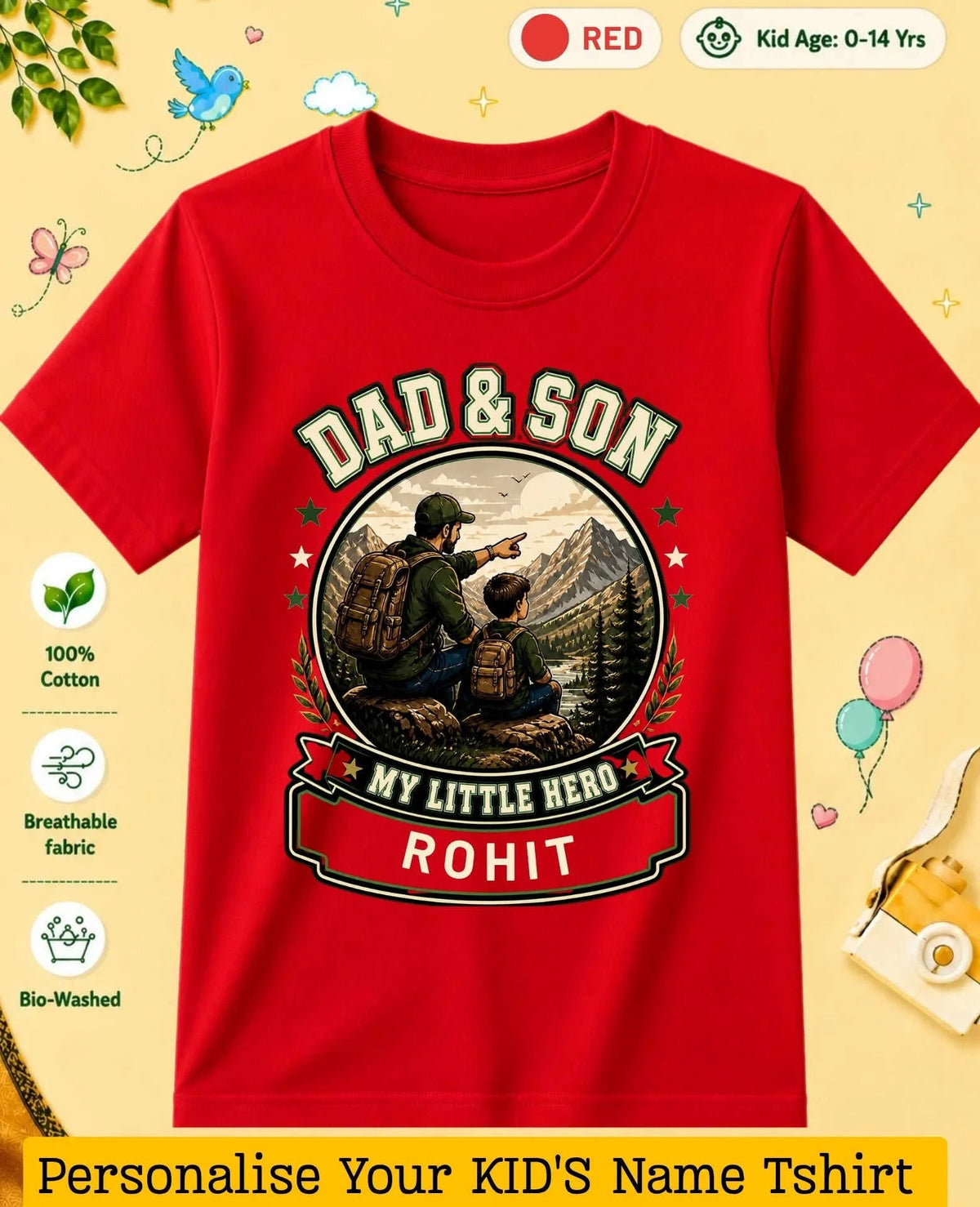 Family Bond Custom Kid's Cotton Tshirt Swiftsoul