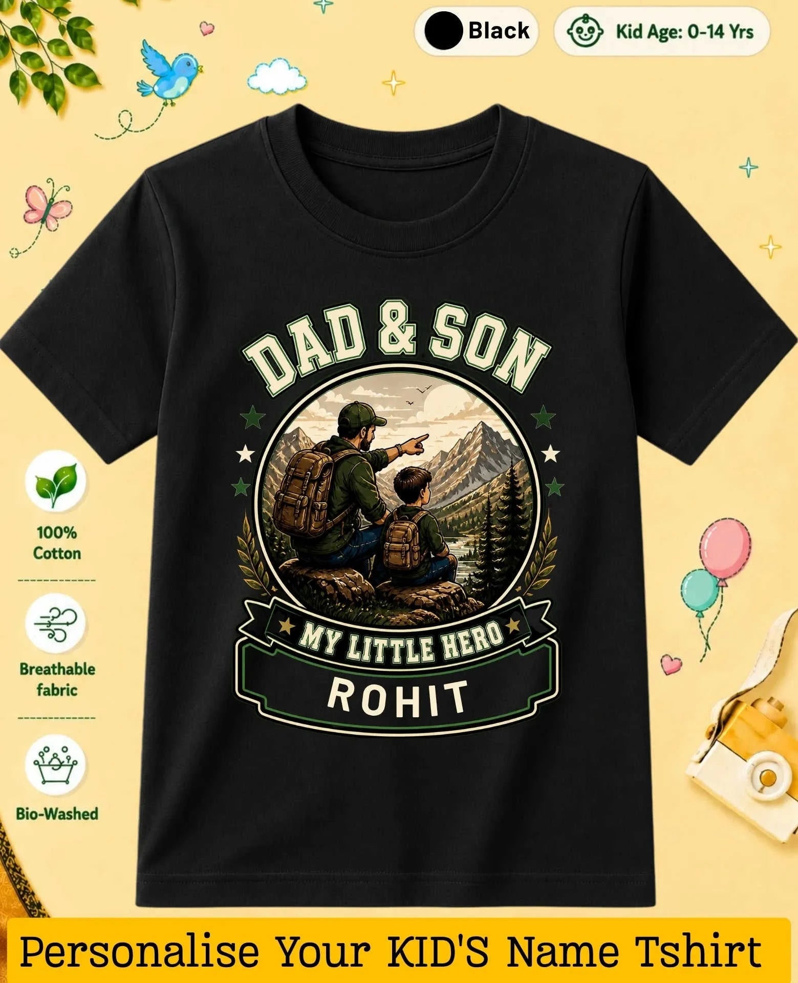 Family Bond Custom Kid's Cotton Tshirt Swiftsoul