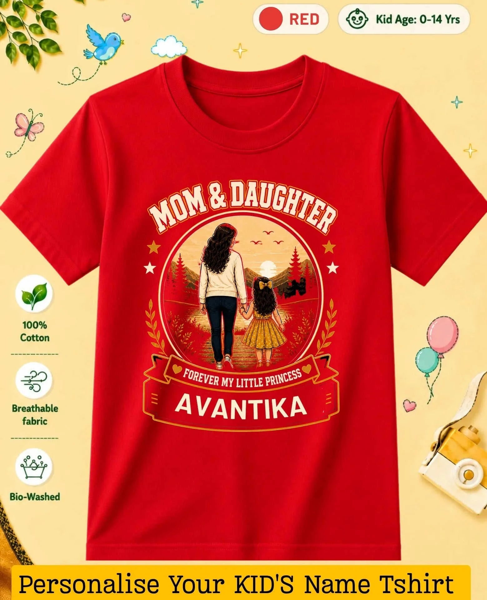Family Bond Custom Kid's Cotton Tshirt Swiftsoul