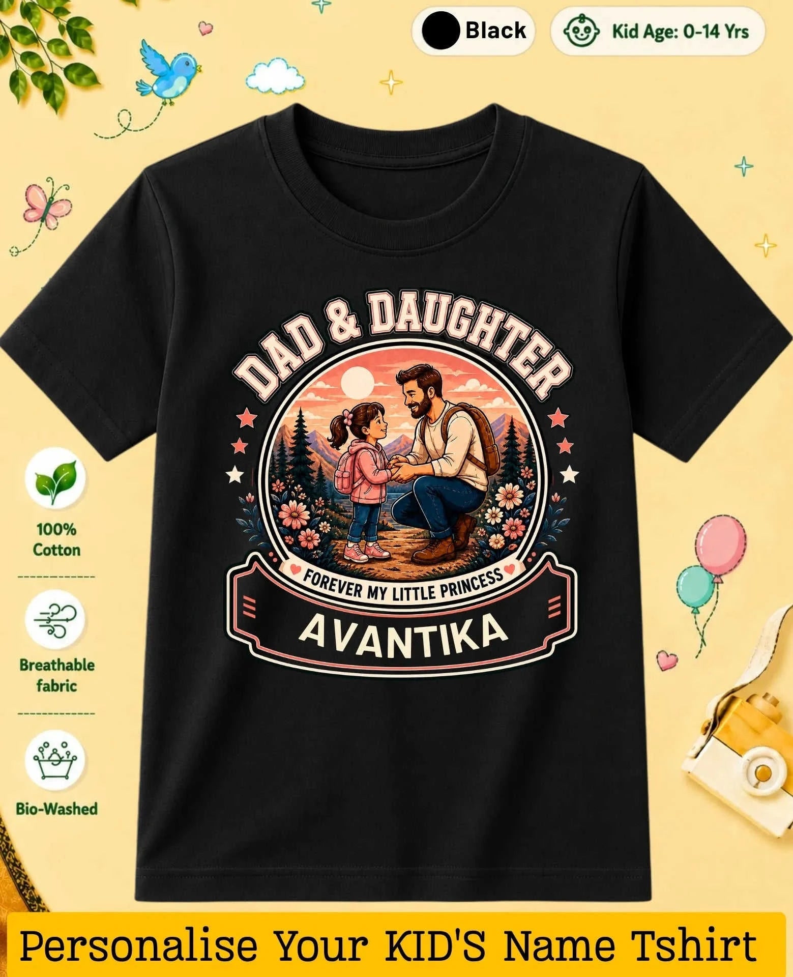 Family Bond Custom Kid's Cotton Tshirt Swiftsoul
