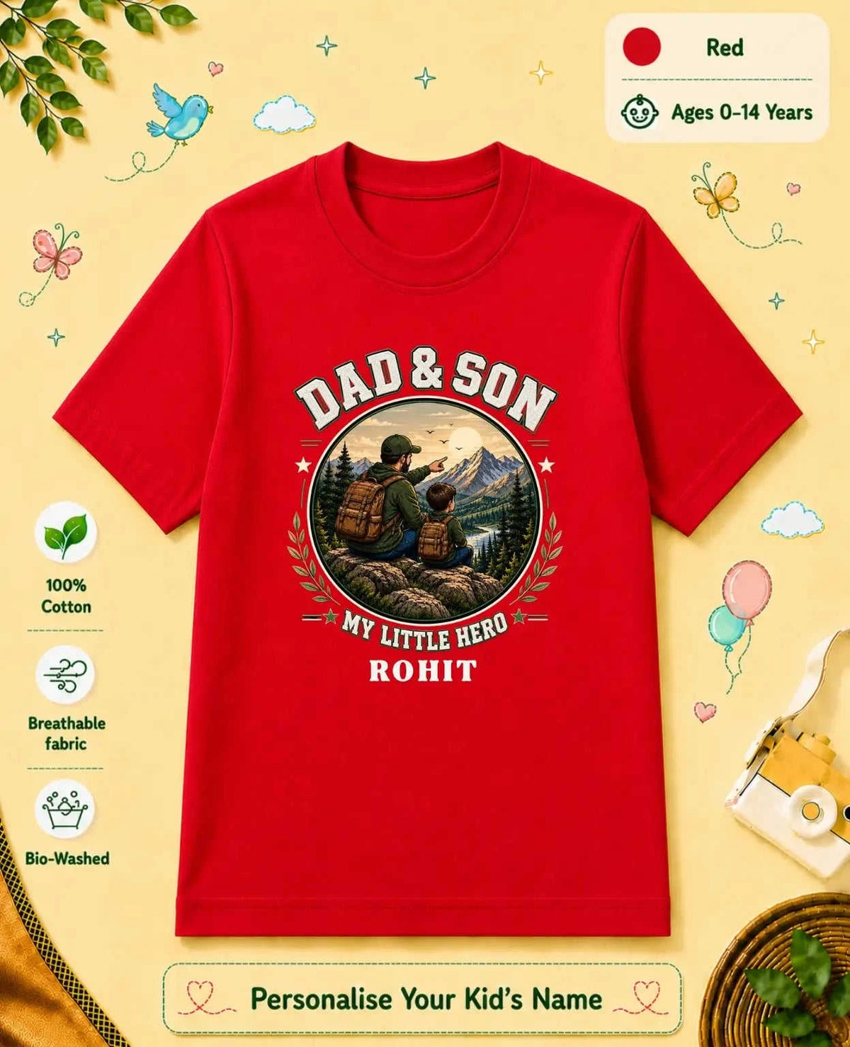 Family Bond Custom Kid's Cotton Tshirt Swiftsoul