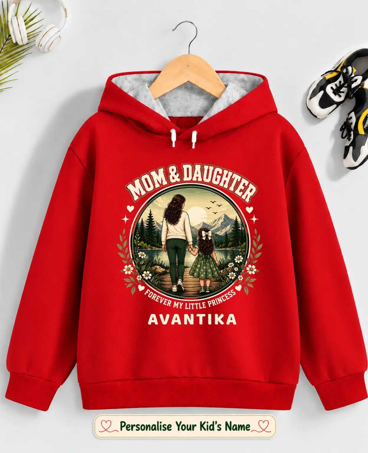 Family Bond Kid Cotton Custom Hoodie Swiftsoul