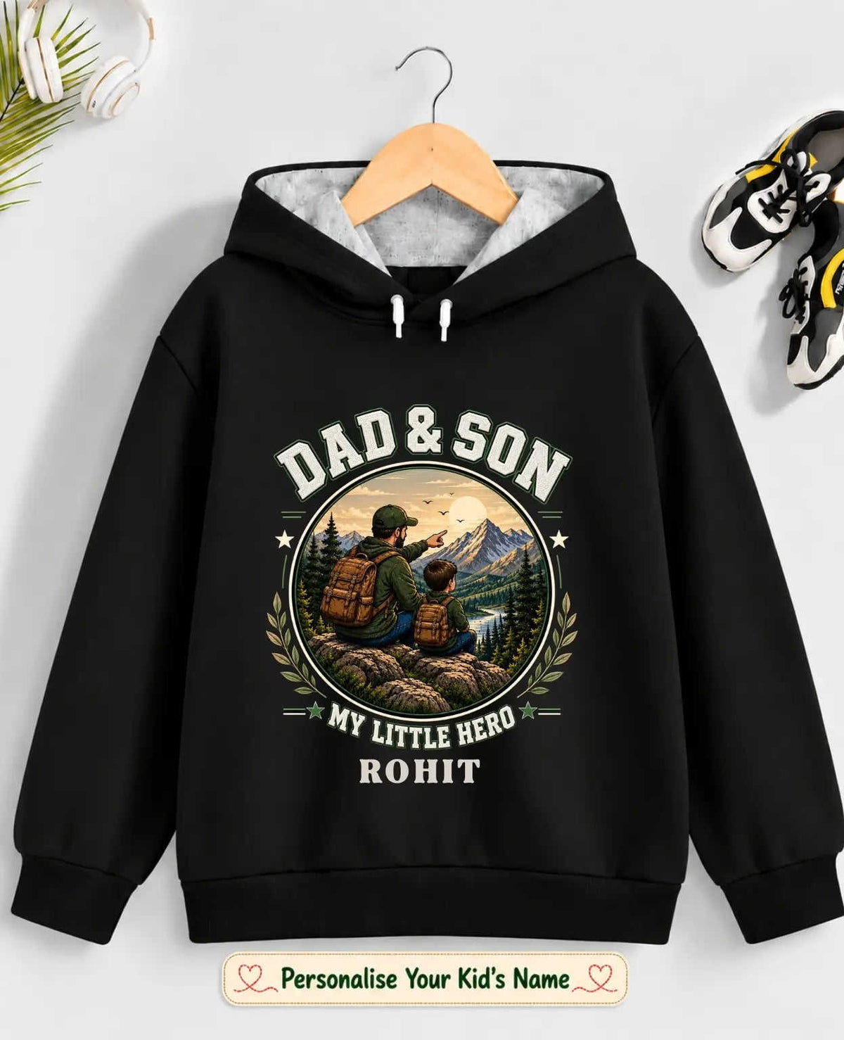 Family Bond Kid Cotton Custom Hoodie Swiftsoul