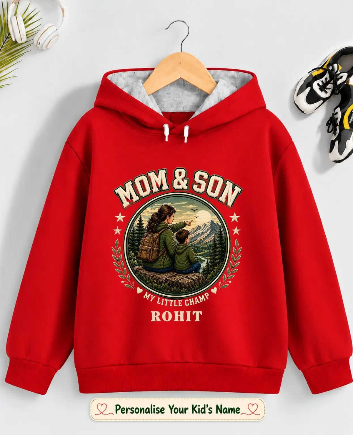 Family Bond Kid Cotton Custom Hoodie Swiftsoul