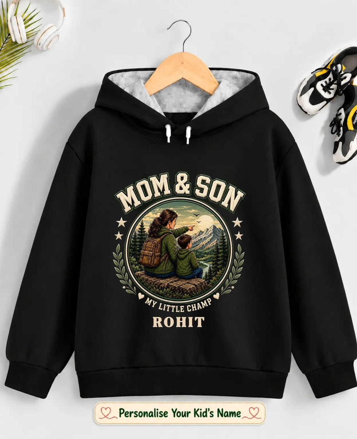 Family Bond Kid Cotton Custom Hoodie Swiftsoul