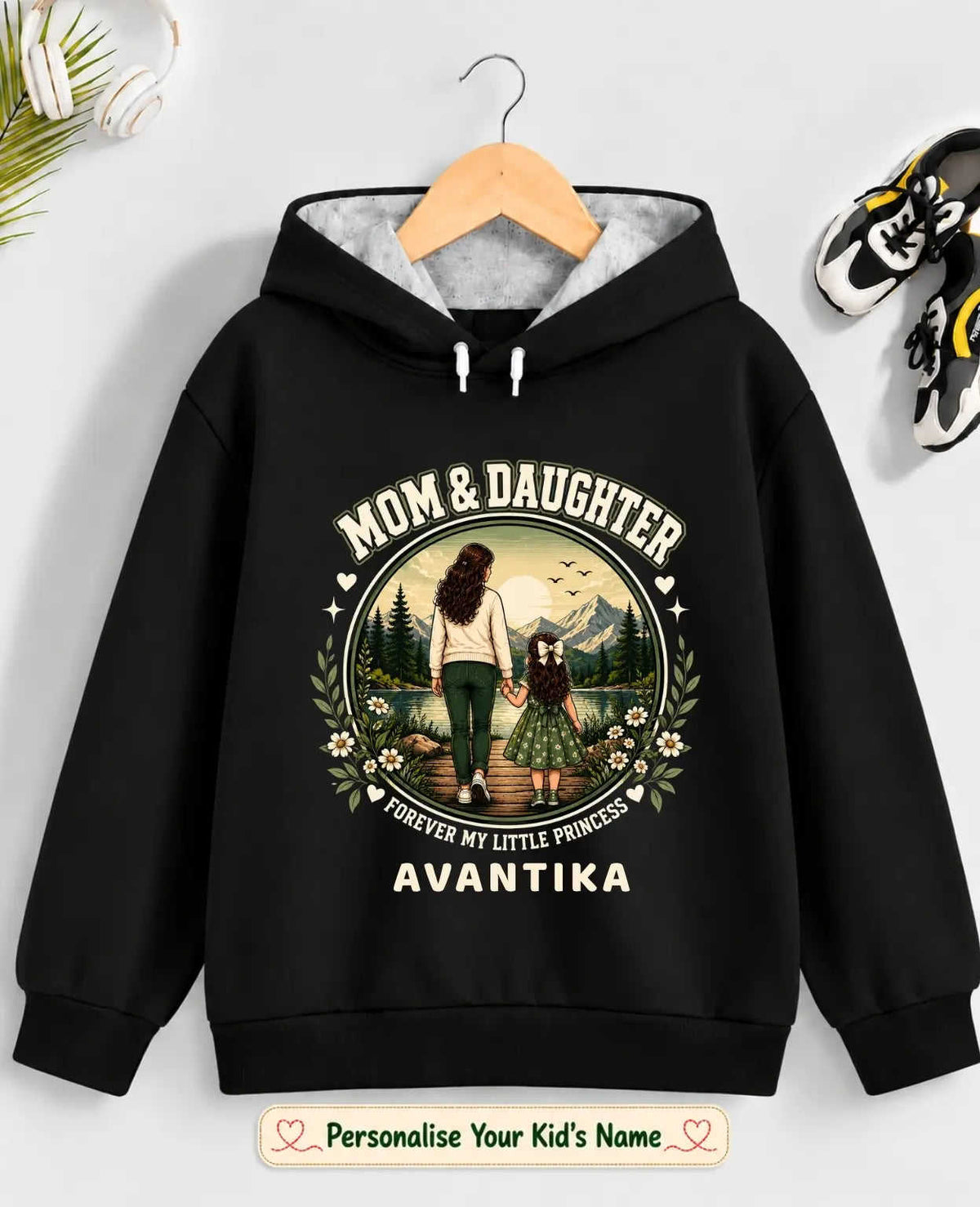 Family Bond Kid Cotton Custom Hoodie Swiftsoul