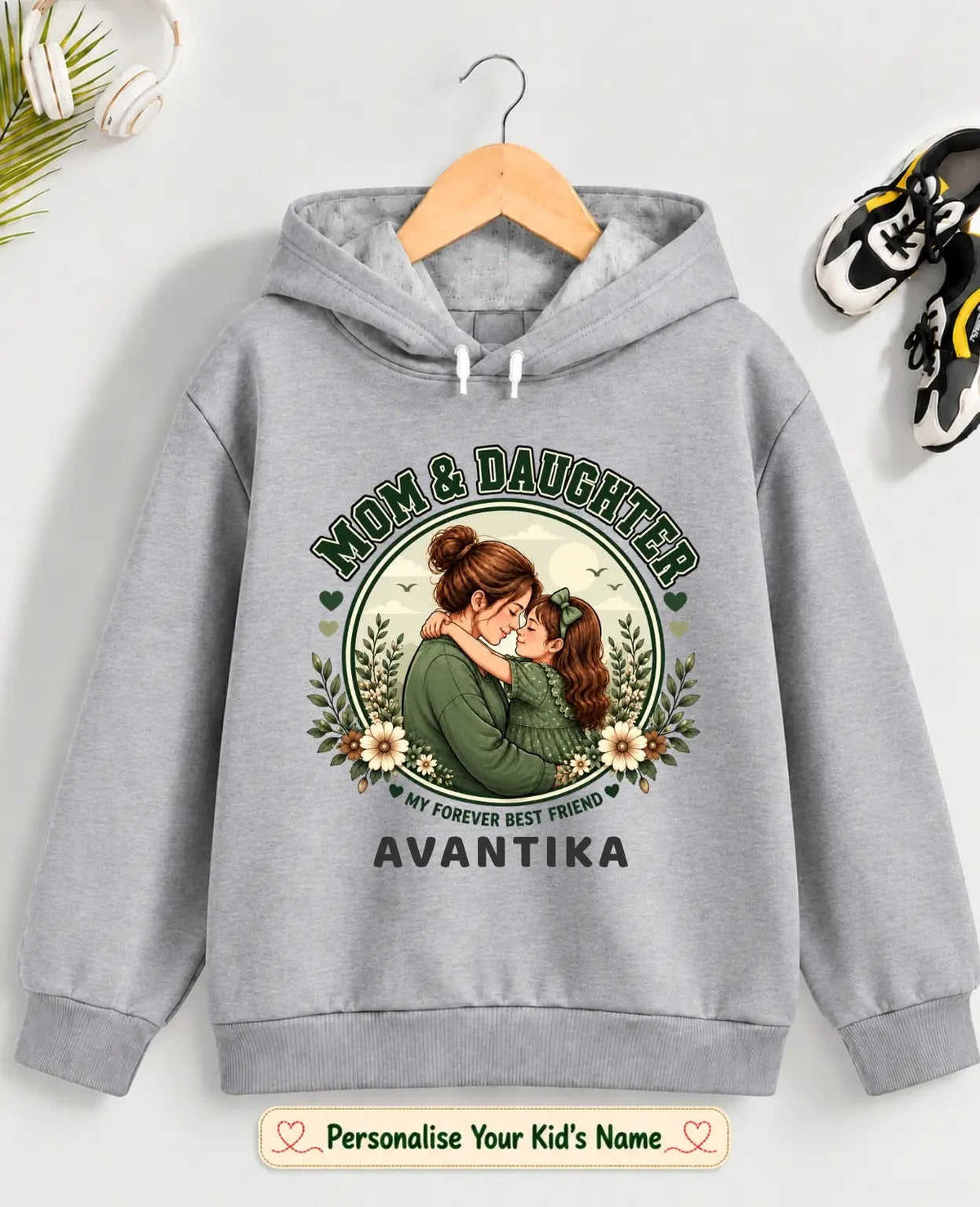 Family Bond Kid Cotton Custom Hoodie Swiftsoul