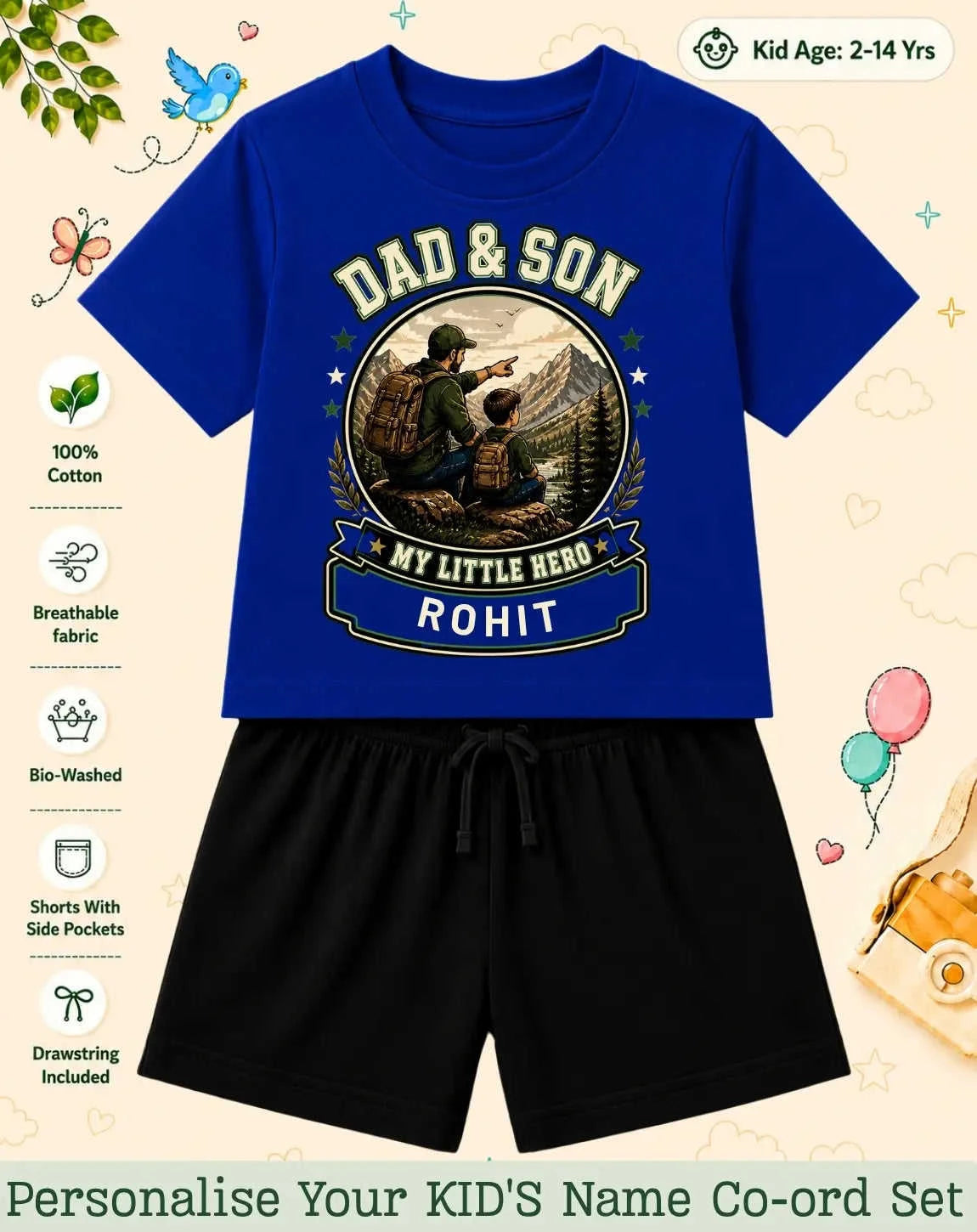 Family Bond Kid Custom Co-ord Set Swiftsoul