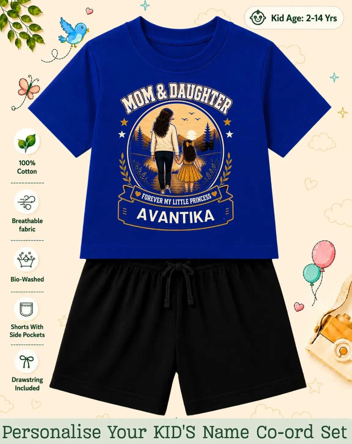 Family Bond Kid Custom Co-ord Set Swiftsoul
