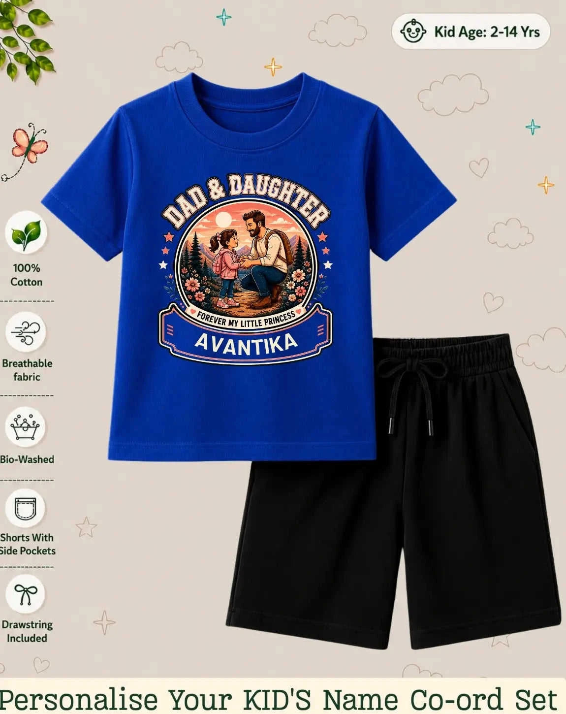 Family Bond Kid Custom Co-ord Set Swiftsoul