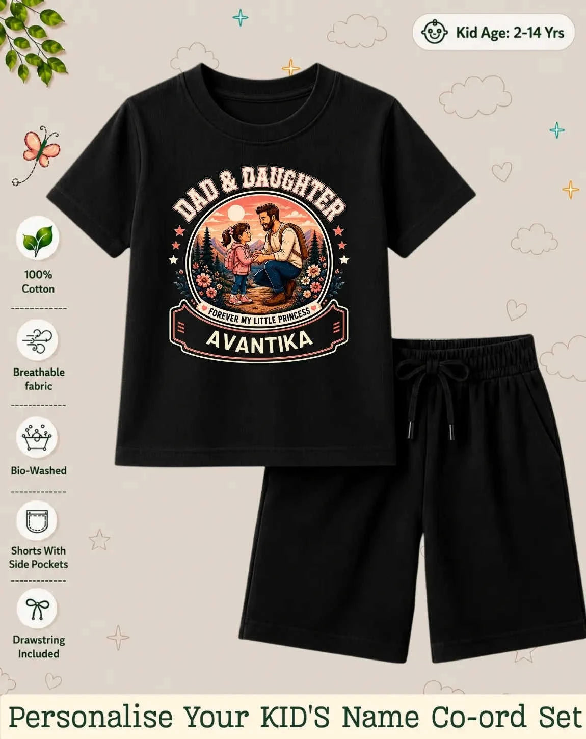 Family Bond Kid Custom Co-ord Set Swiftsoul