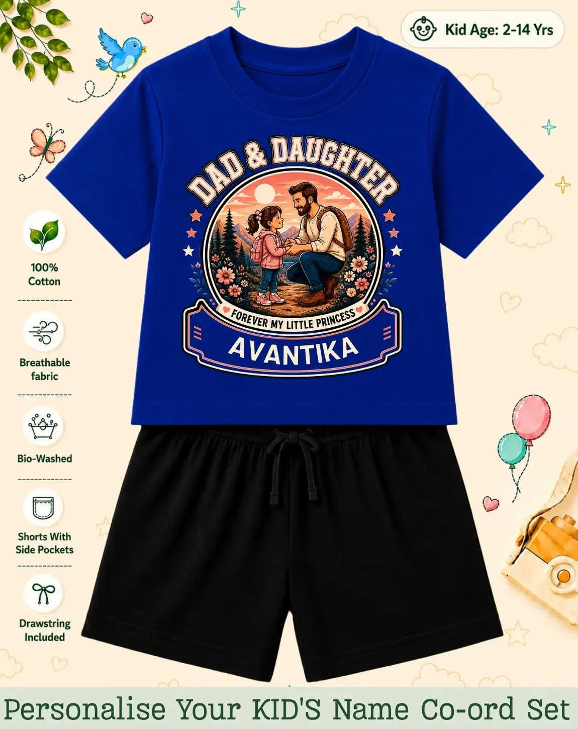 Family Bond Kid Custom Co-ord Set Swiftsoul