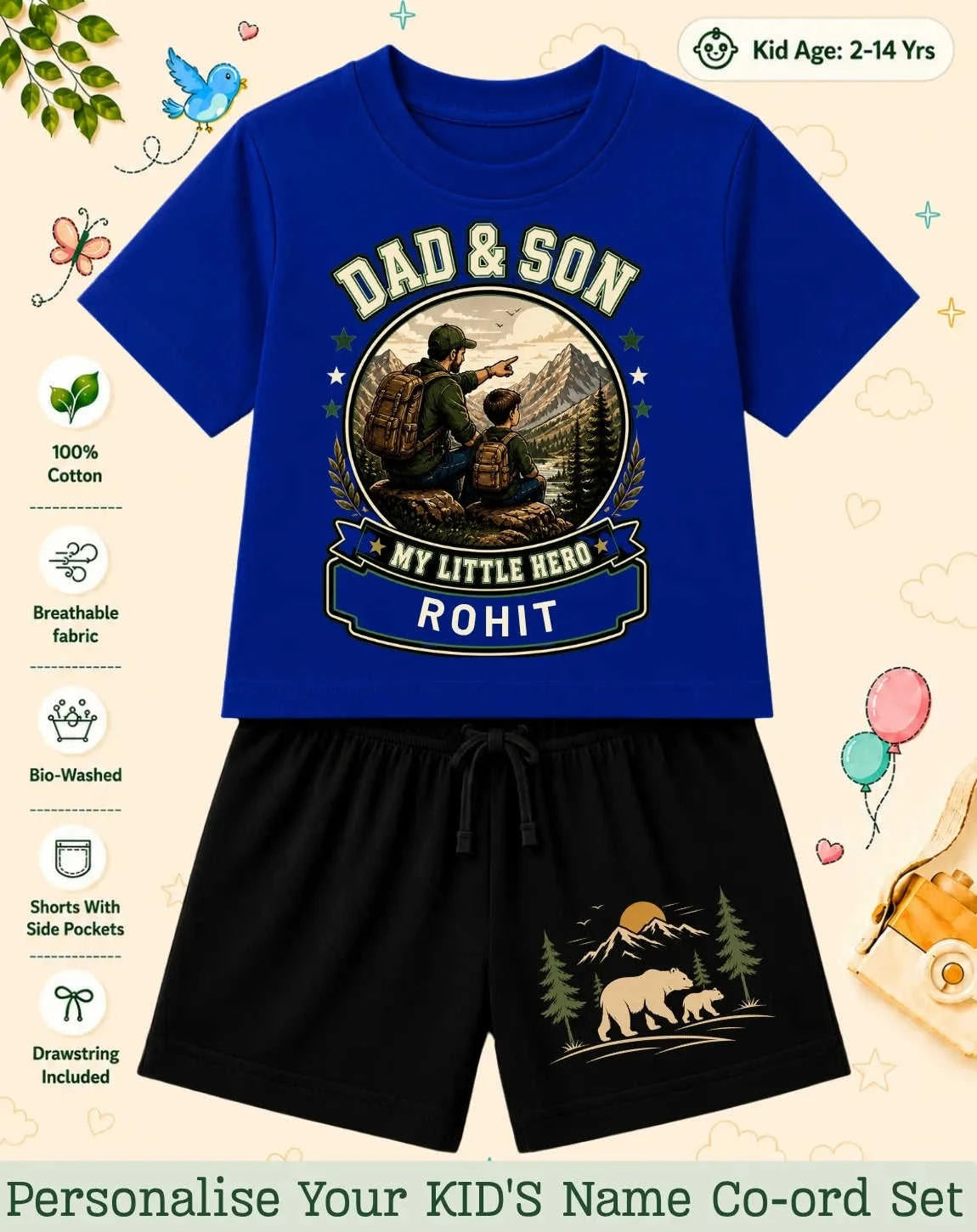 Family Bond Kid's Custom Co-ord Set (Copy) Swiftsoul