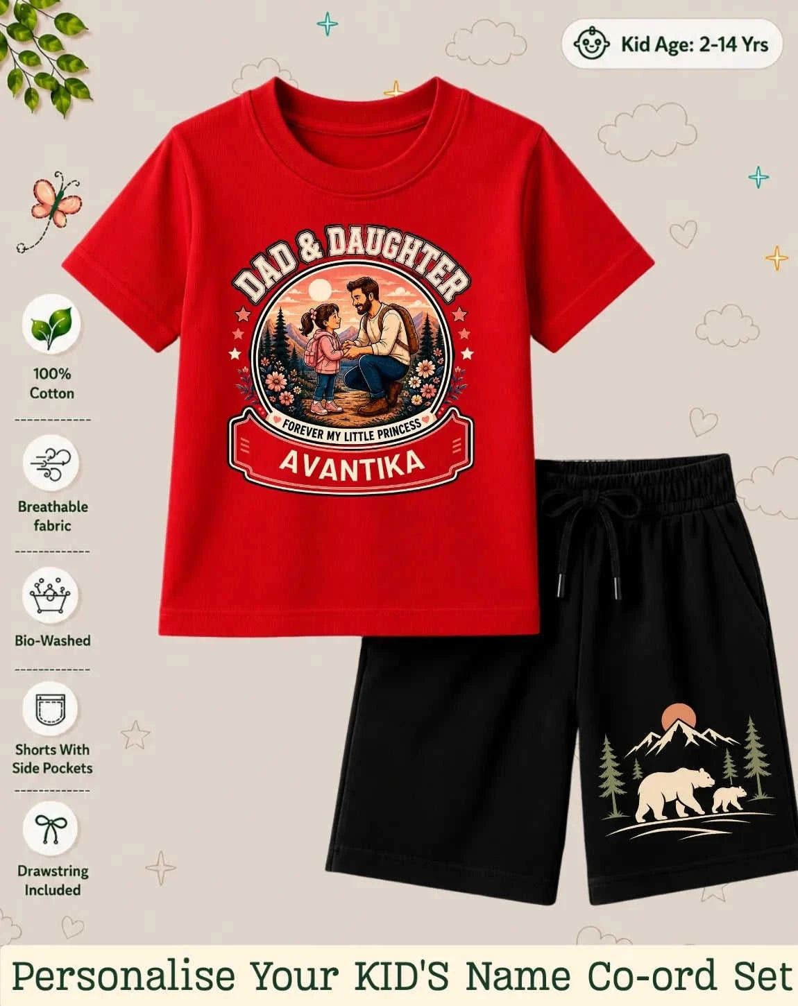 Family Bond Kid's Custom Co-ord Set (Copy) Swiftsoul