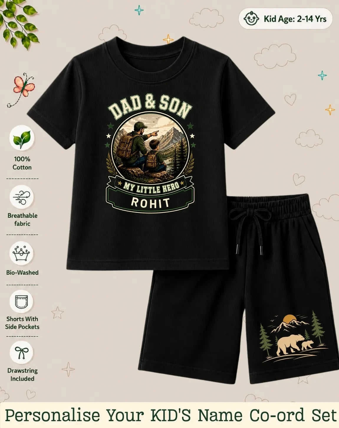 Family Bond Kid's Custom Co-ord Set (Copy) Swiftsoul