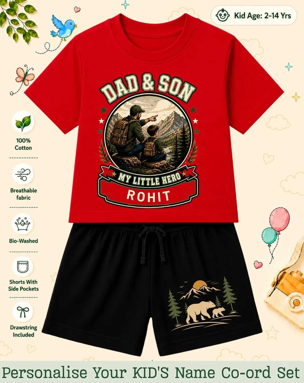 Family Bond Kid's Custom Co-ord Set (Copy) Swiftsoul