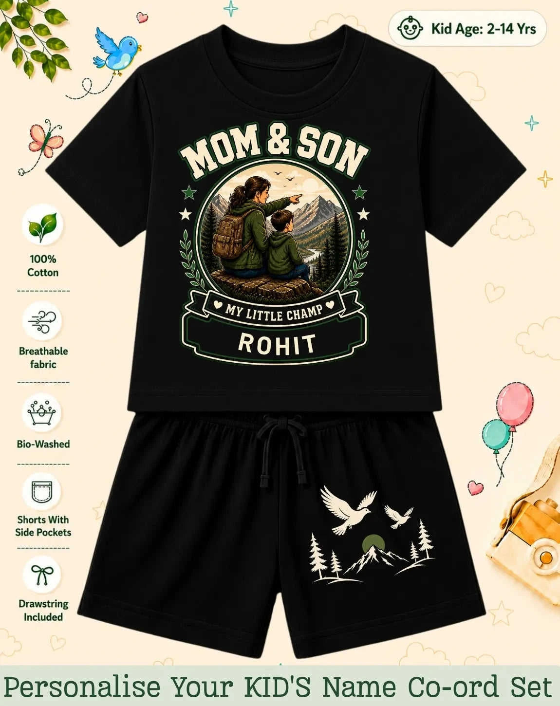Family Bond Kid's Custom Co-ord Set (Copy) Swiftsoul